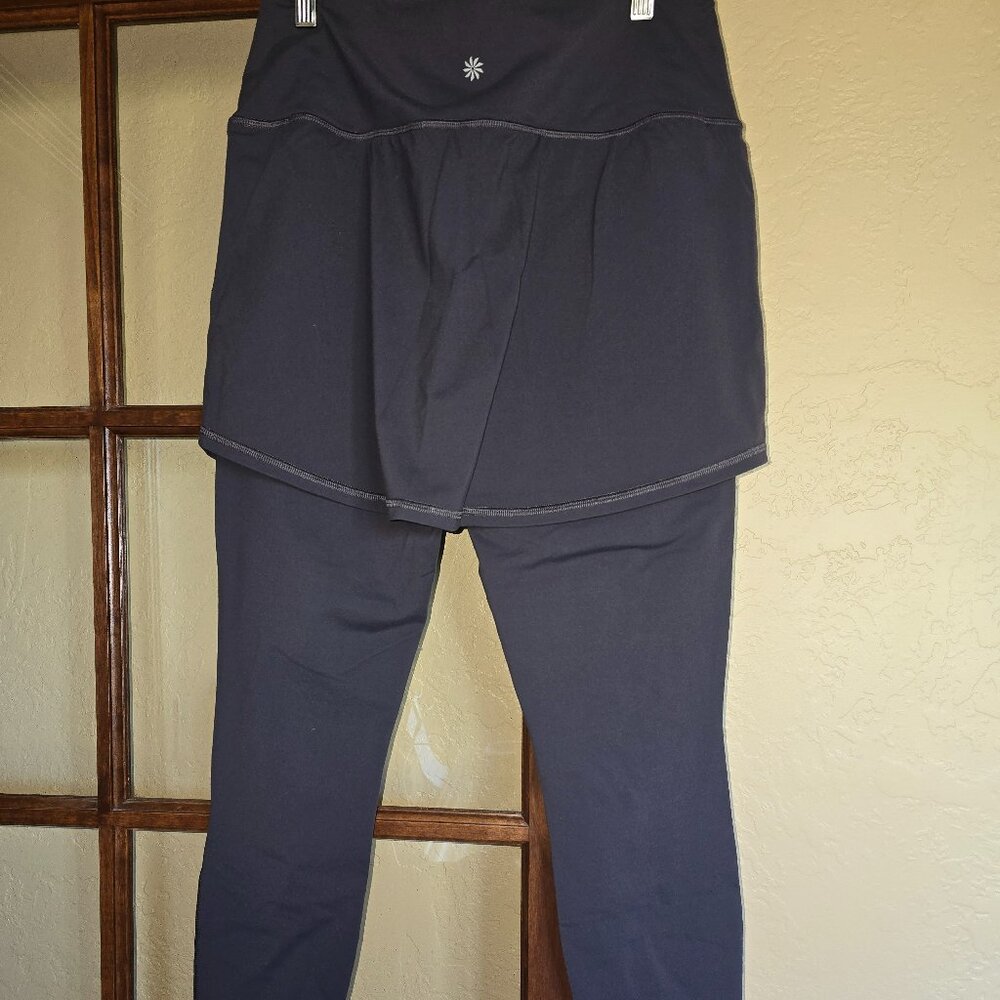Athleta tall large leggings with skirt, charcoal